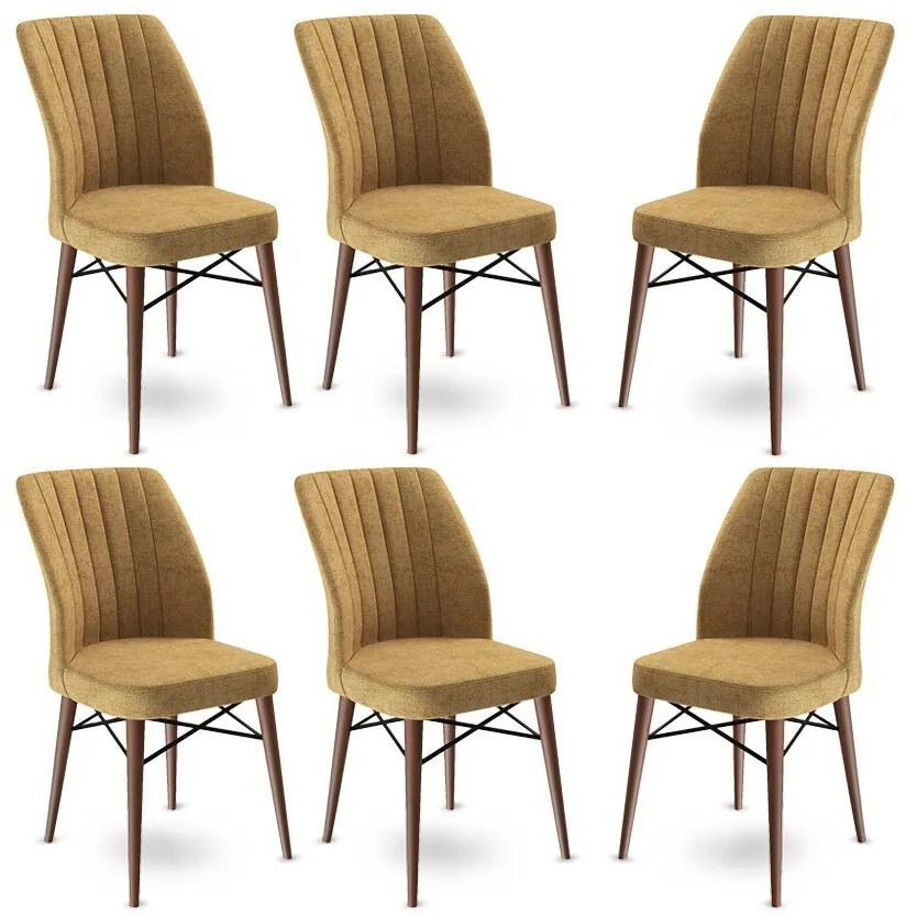 Set de scaune de sufragerie Flex Cappuccino șiBrown, 6 buc.