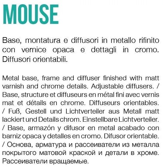 Aplica design modern cu 2 spoturi directionabile MOUSE AP2 negru 156705