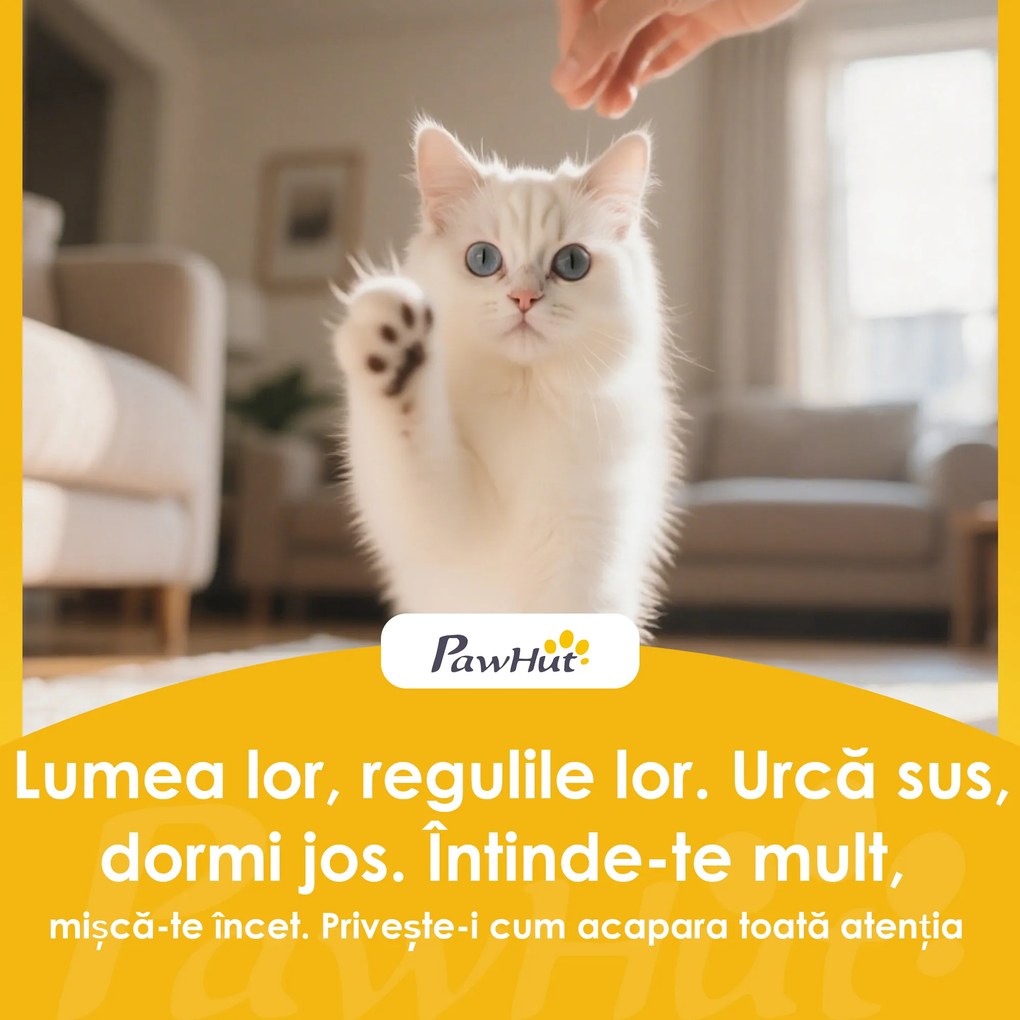 PawHut Ansamblu de joacă pentru pisici, 103.5 cm înălțime, cu pat și hamac, Gri | Aosom Romania