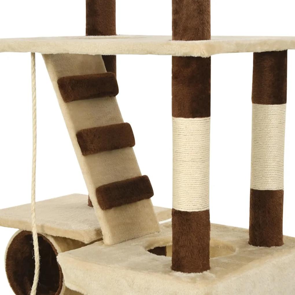Ansamblu pisici cu stalpi din sisal, bej si maro, 246-280 cm