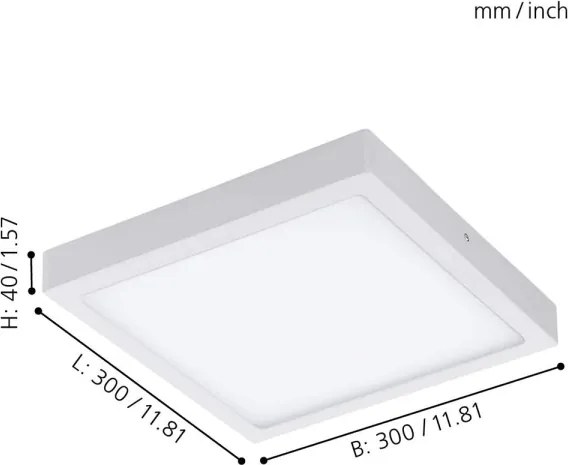 Eglo 33209 - Plafonieră LED RGBW dimmabilă FUEVA-C LED/21W/230V 30x30 cm, alb