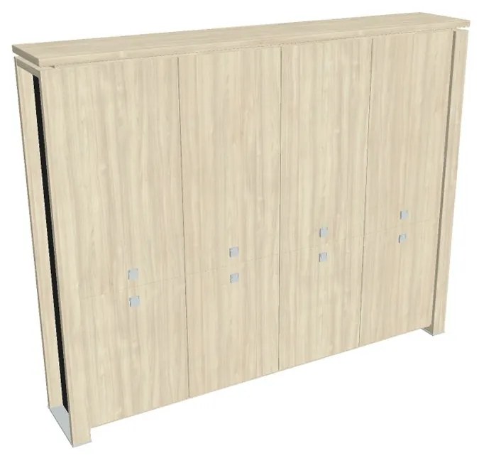 Dulap înalt Verno+ S 260 x 46 x 210 cm, salcâm / negru