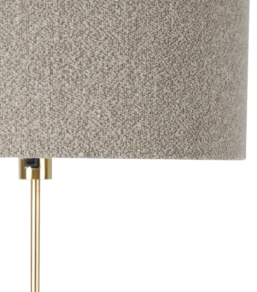 Lampa de podea reglabila aurie cu abajur boucle taupe 50 cm - Parte