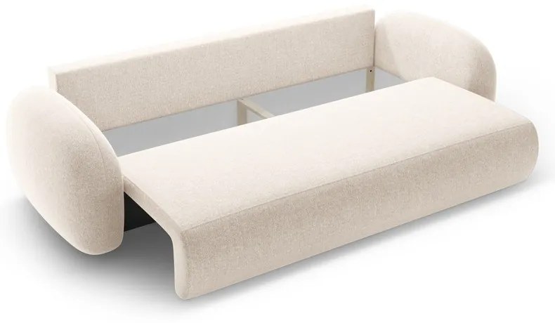 Canapea crem extensibilă/cu spațiu de depozitare cu tapițerie din chenille 262 cm Tonale – Cosmopolitan Design