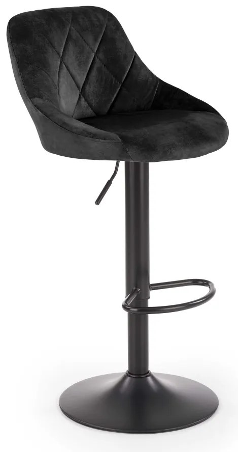 Scaun de bar H101 velvet negru
