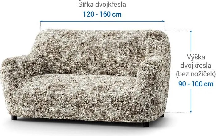 Gaico Huse bielastice MARMO bej fotoliu dublu (l. 120 - 160 cm)