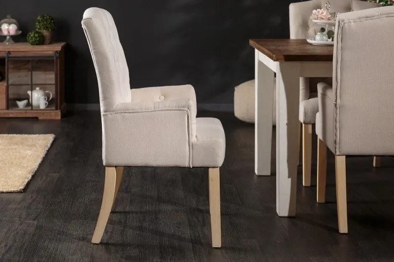 Set 2 scaune cu brate stil baroc Castle bej