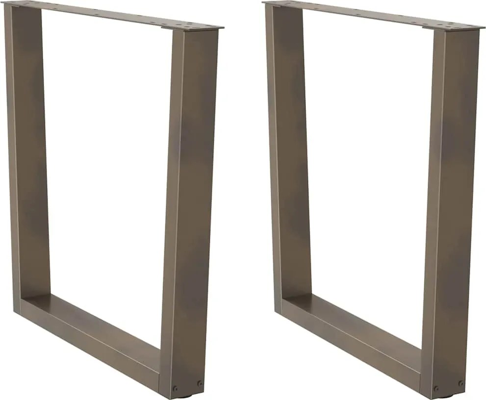 vidaXL Picioare de masă în formă de V, 2 buc., oțel natural, 90 x (72-73,3) cm
