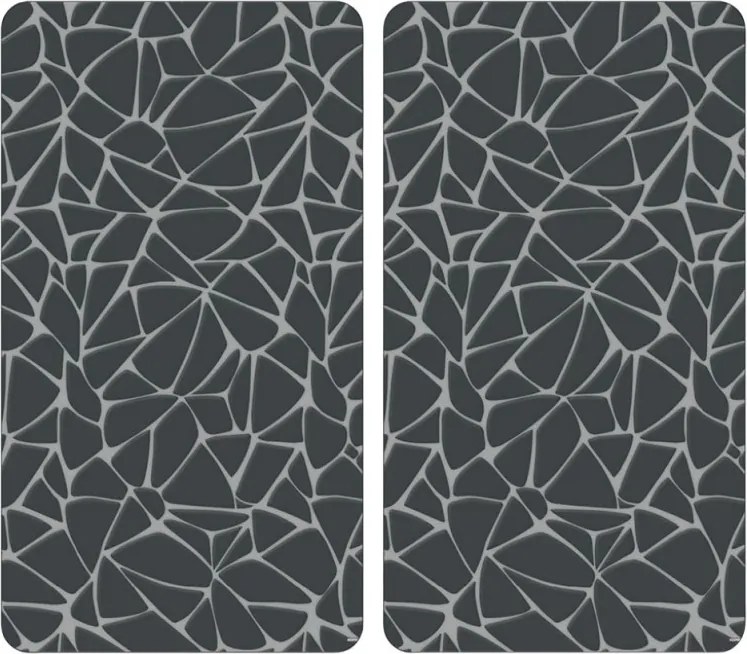Set 2 protectii pentru blat Kesper 37535, 50 x 28,5 cm, sticla, negru/mozaic