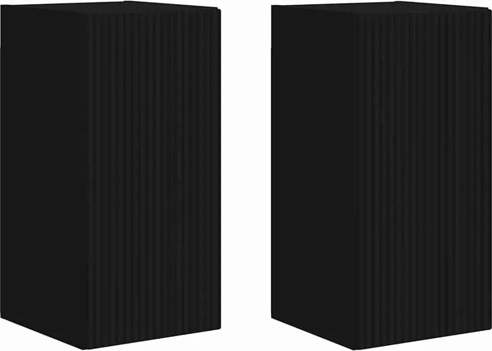vidaXL Dulap TV de perete 2 pcs Negru 30 x 31 x 60 cm Lemn compozit