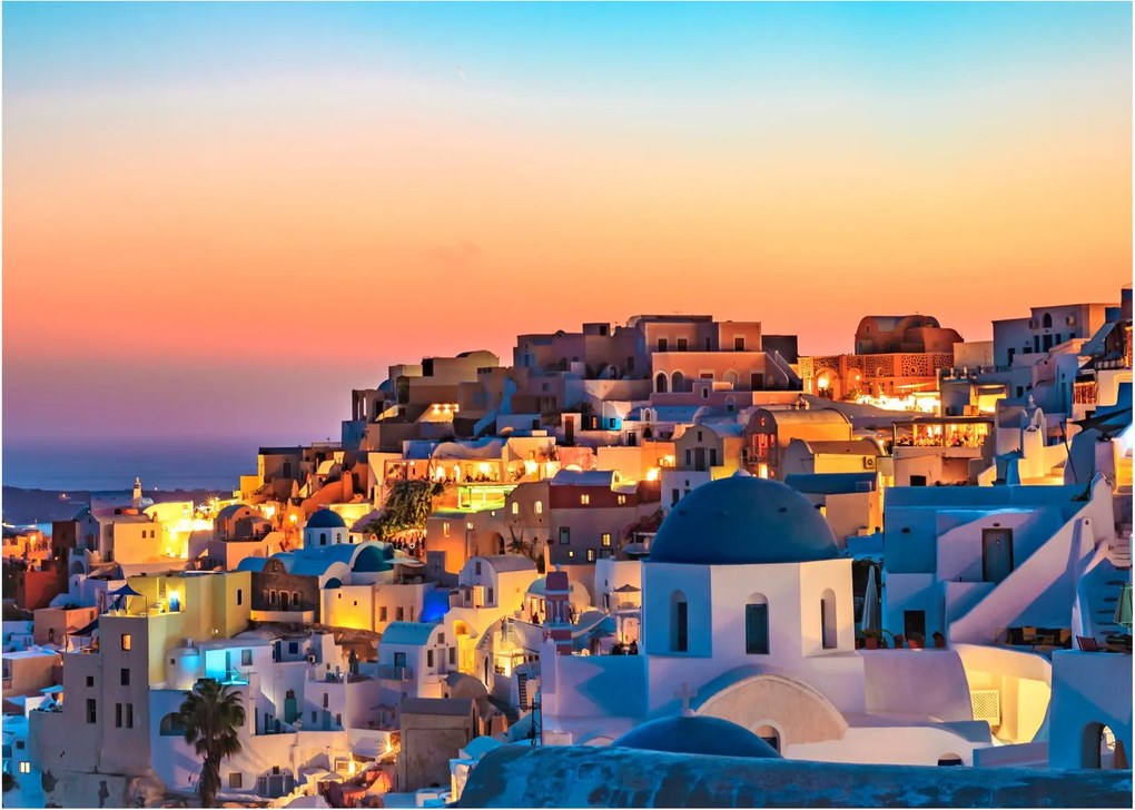 Tablou - Santorini în amurg (70x50 cm)