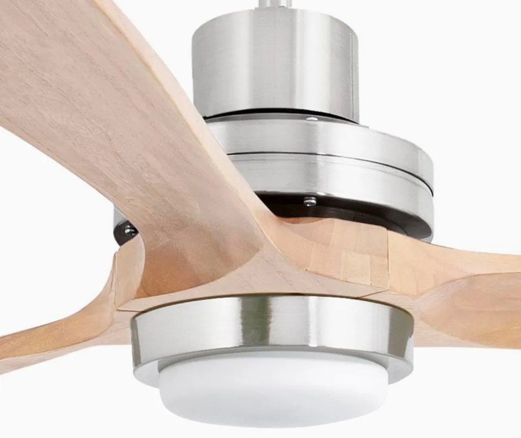 Lustra cu Ventilator si telecomanda LANTAU XL DC LED nickel/lemn pin
