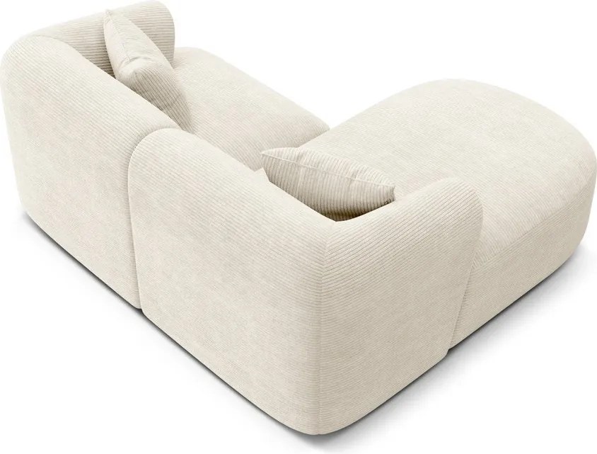 Colțar bej cu tapițerie din catifea reiată (cu colț pe partea stângă/cu șezlong) Campi – Cosmopolitan Design