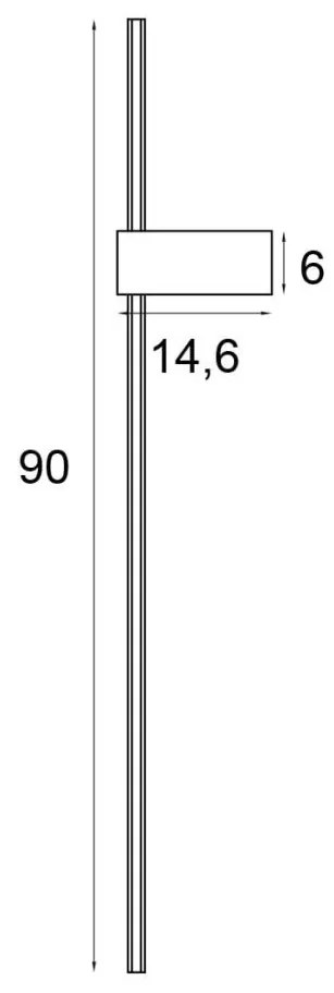 Aplica LED design liniar 90cm Spirit 12w auriu