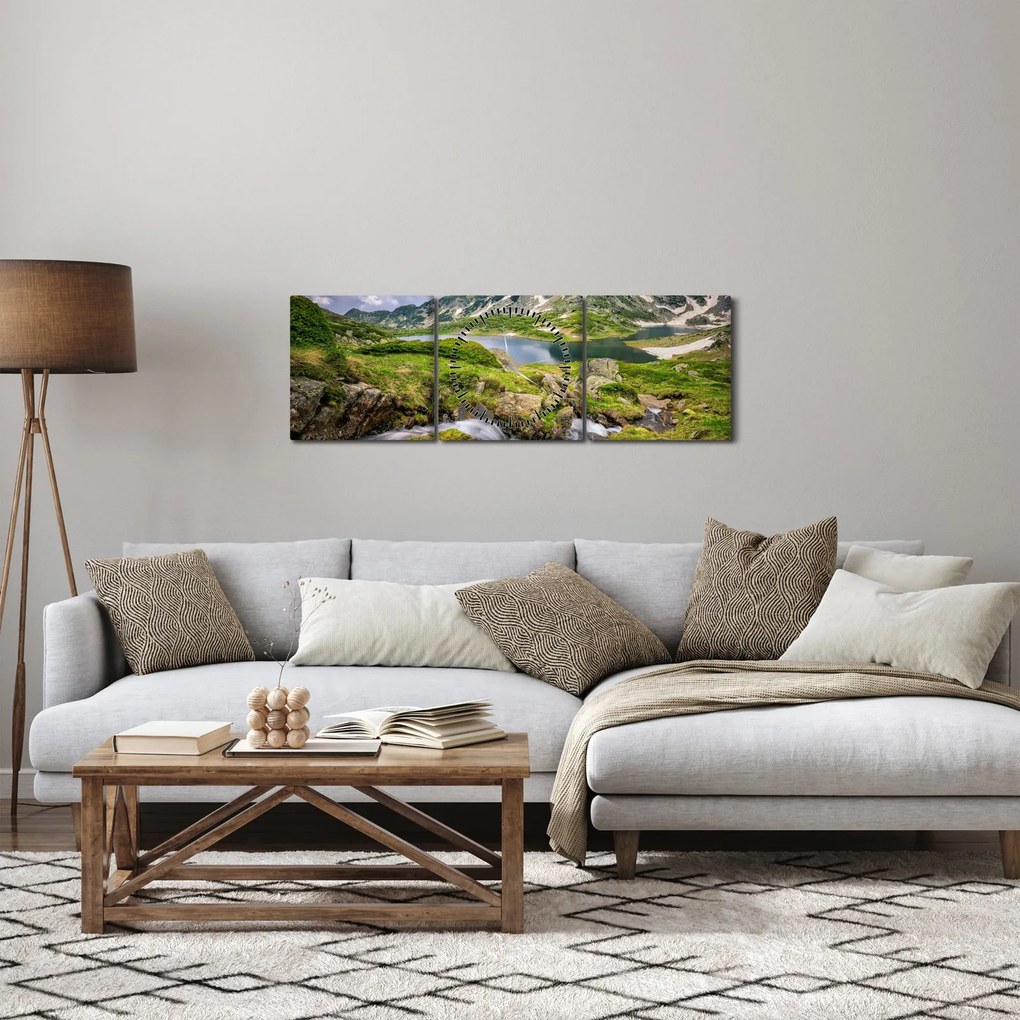 Tablou - Vedere la Muntele Rila (cu ceas) (90x30 cm)