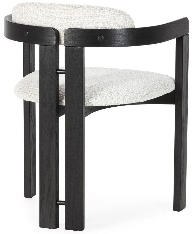 Set de scaune de sufragerie alb/negru cu cotiere 2 buc. tapițat Eiden – MOME