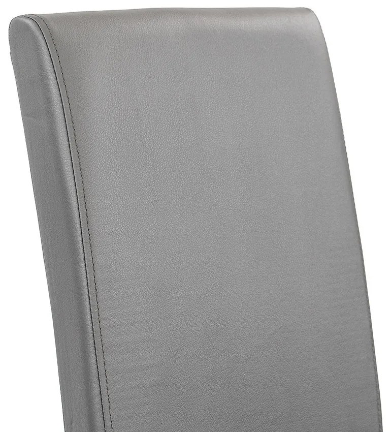 Scaun de sufragerie din piele Kelly, gri