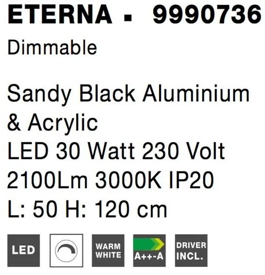 Lustra suspendata LED dimabila design modern ETERNA negru NVL-9990736