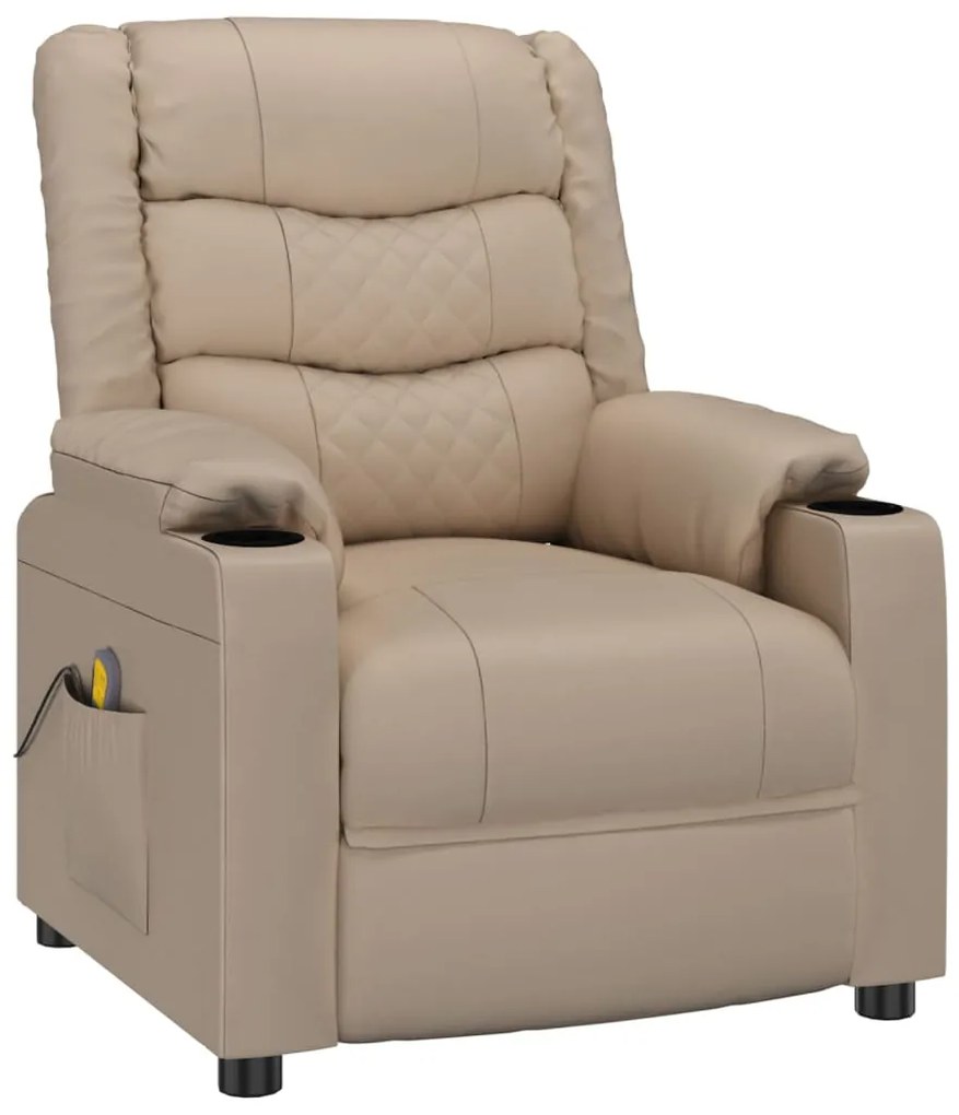 348048 vidaXL Fotoliu rabatabil, cappuccino, piele ecologică