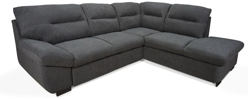 Coltar dreapta extensibil, Toronto, 218 x 262 x 94 cm, lada de depozitare, gri