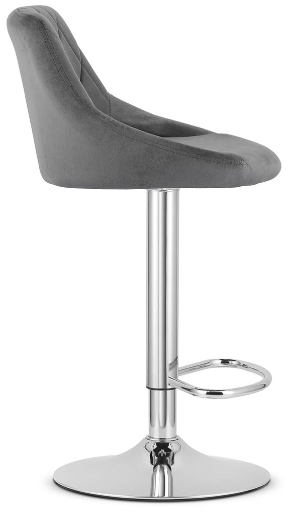 Scaun de bar gri KAST VELVET