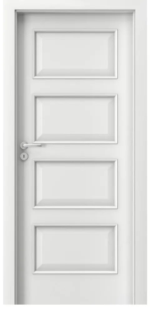 Usa Interior din MDF Porta Laminate CPL Model 5.1 (Culoare: Alb, Toc: Reglabil 10 cm, Maner: Patrat argintiu crom, Dimensiune: 70 cm)