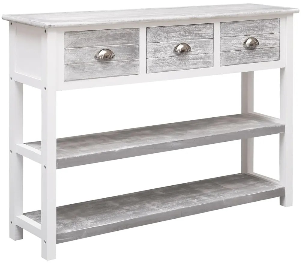 vidaXL Dulap, gri antichizat, 108x30x76 cm, lemn masiv de paulownia