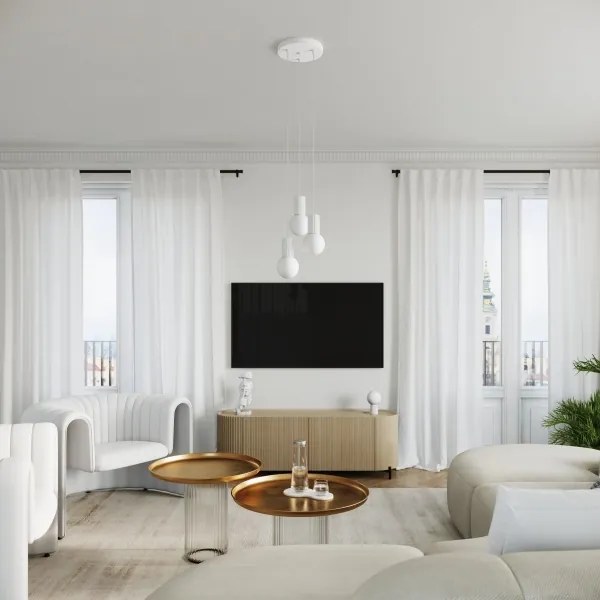 Lustră pe cablu Sollux SL.1710 HALO 3xG9/8W/230V d. 25 cm alb