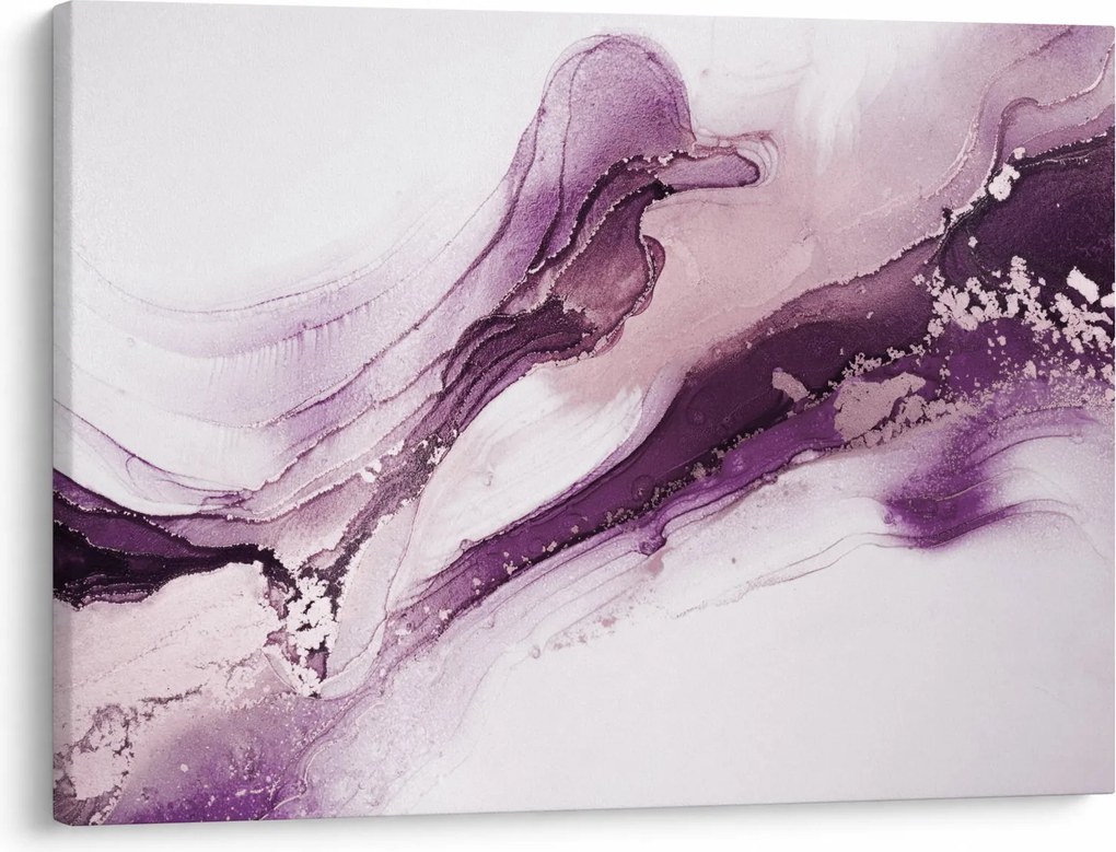 Tablou - Artă fluidă violet (70x50 cm)