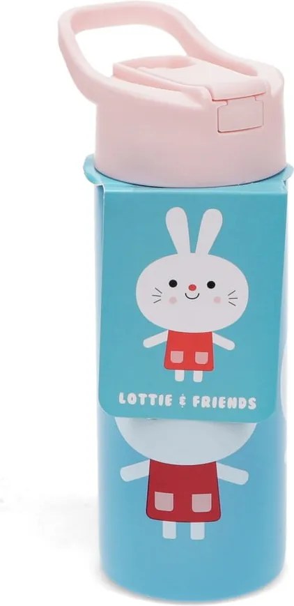 Sticlă pentru copii albastru-deschis din oțel inoxidabil 500 ml Lottie &amp; Friends – Rex London