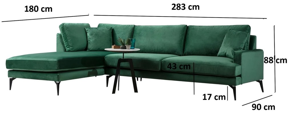Colțar Papirolla (S) (Verde + negru). 1106936