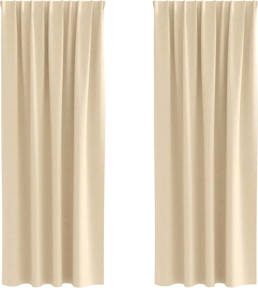 vidaXL Perdele Opaque cu Inel 2 pcs Crem 245 x 140 cm Poliester
