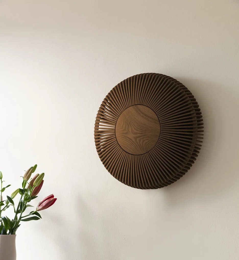 Aplica din lemn, lumina ambientala Clava Up Wood large - dark oak