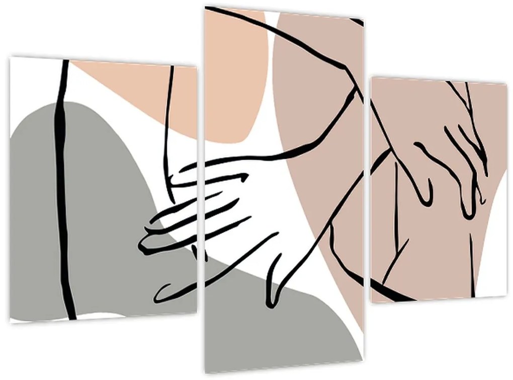 Tablou - Femeie corp linie de artă N⁰2 (90x60 cm)