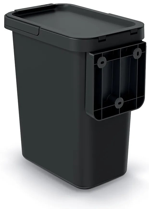 Coș de gunoi suspendat, 12 l, negru