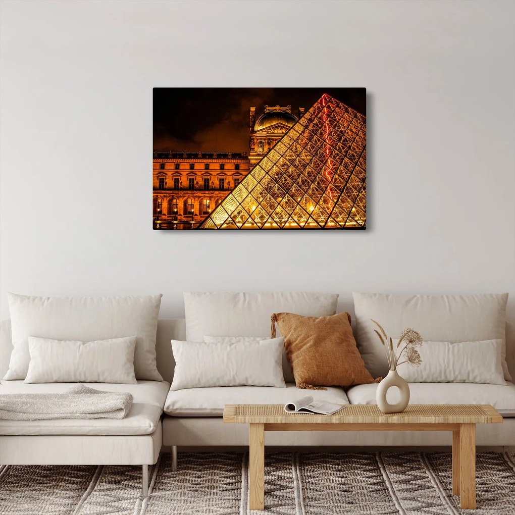 Tablou cu Louvre la Pris (90x60 cm)
