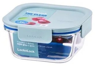 LOCKnLOCK Borcan pătrat de sticlă CLEAR, 500 ml ,mentă, 500 ml