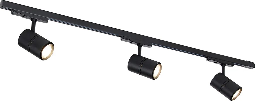 Sistem de șine negru cu LED reglabil 3 lumini trifazate stânga - Ruler 38