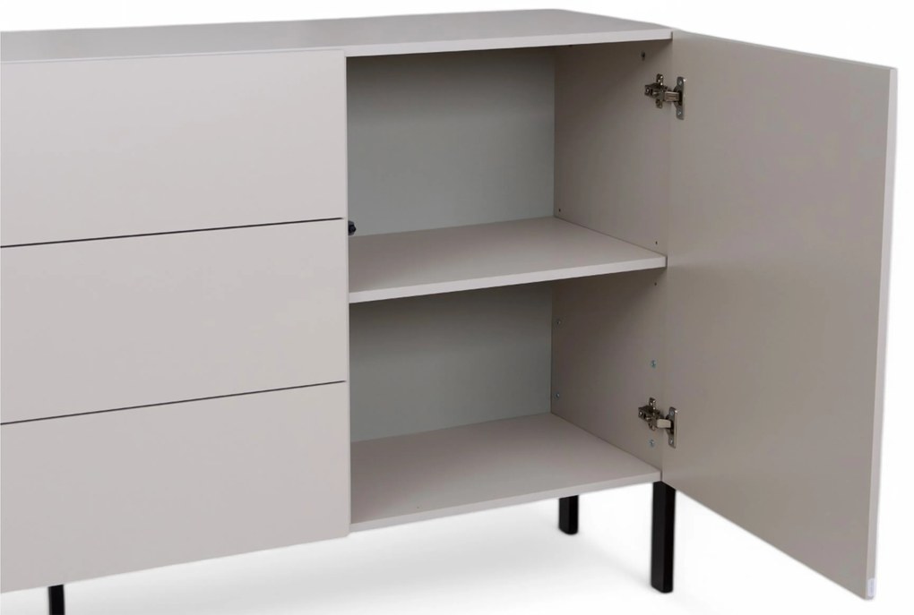 Comoda cu sertare Wezilo 184 cm - cașmir / negru Picioare