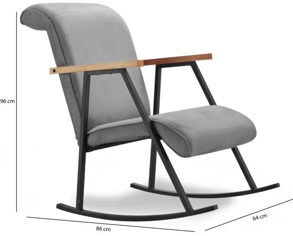 Fotoliu balansoar LUNI, gri