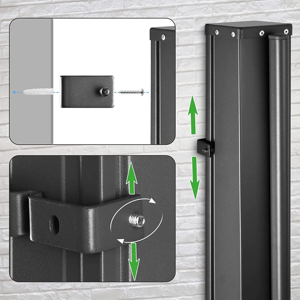 Marchiză laterală NOSARA pentru terasă, 180x300cm, antracit Casaria
