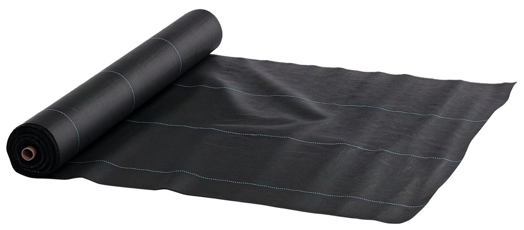 Outsunny Folie pentru Mulcire 60g/m², Respirabilă și Anti-UV din Polipropilena, 100x2 m, Negru | Aosom Romania