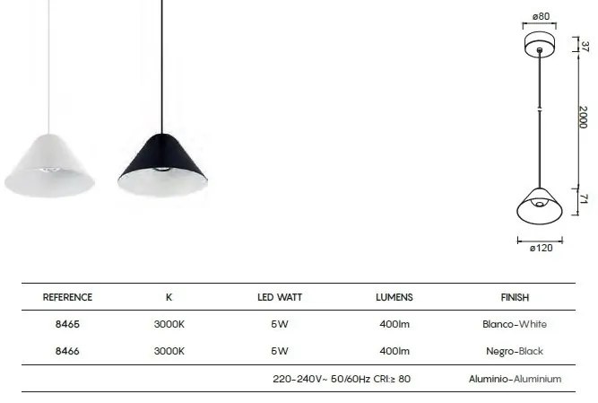 Pendul LED design minimalist modern, GRUISSAN alb MA-8465
