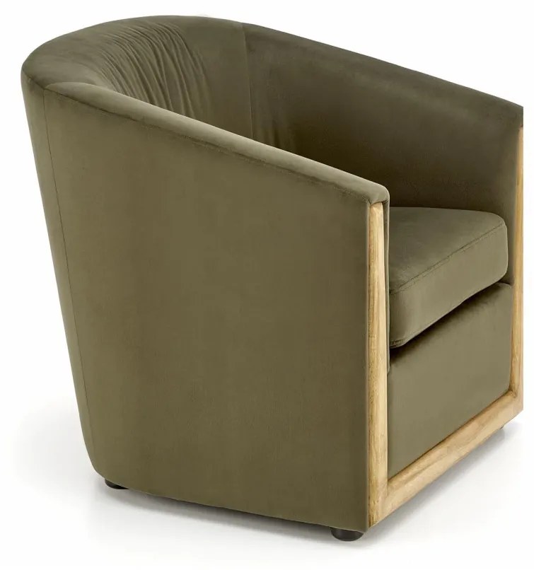 Fotoliu Enrico velvet verde H71 cm