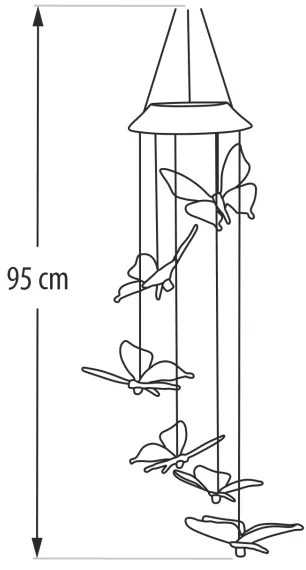 Lampă solară LED RGB 6xLED/1,2V 300 mAh IP44 - model fluture