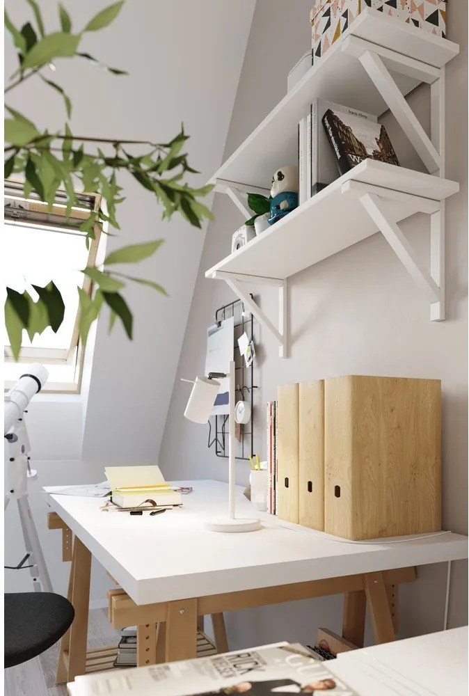 Veioză albă din metal (înălțime 43 cm) Etna – Sollux