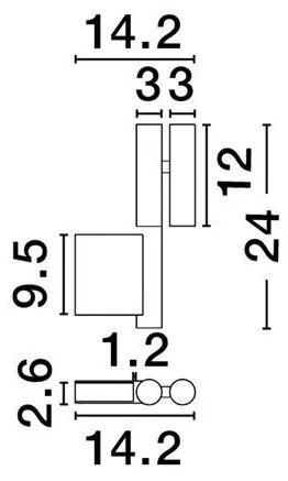 Aplica de perete cu spot LED ARCO aurie