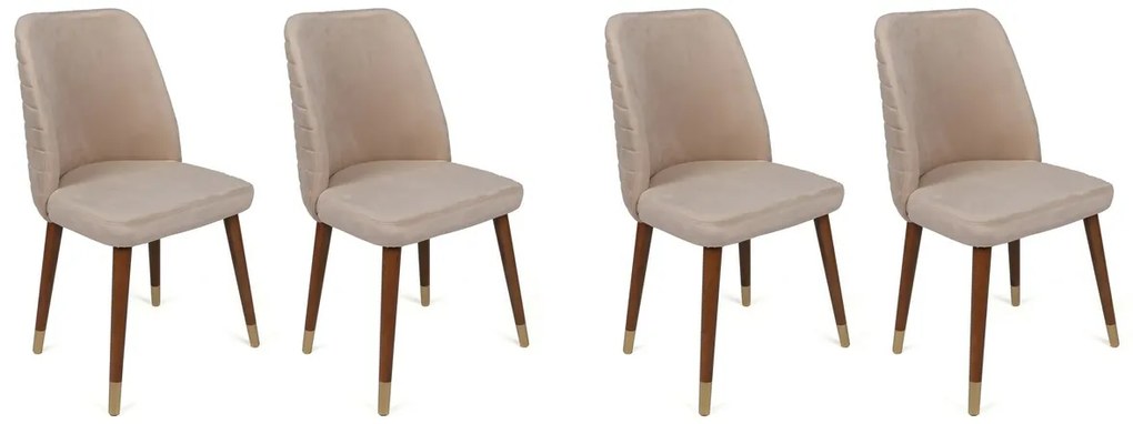 Set de scaune de sufragerie Hugo Cream and Walnut, 4 buc.