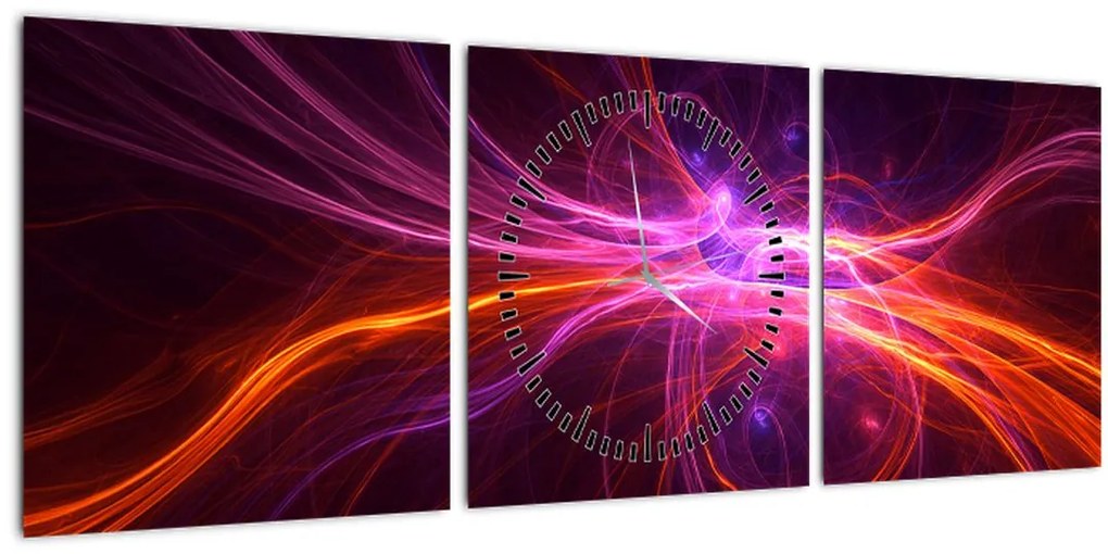 Tablou cu abstracțiune modernă (cu ceas) (90x30 cm)