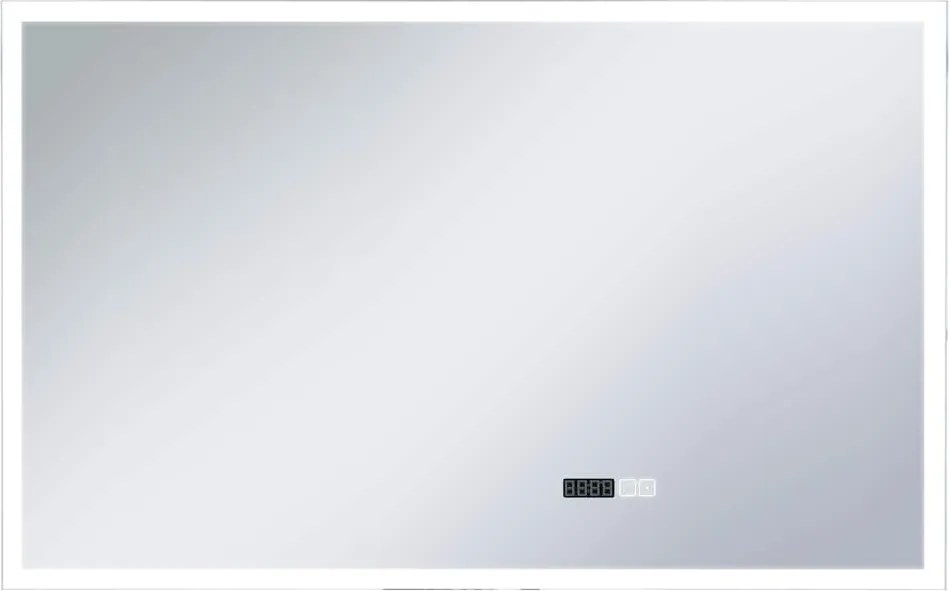 vidaXL Oglindă cu LED de baie cu senzor tactil și afișaj oră 100x60 cm